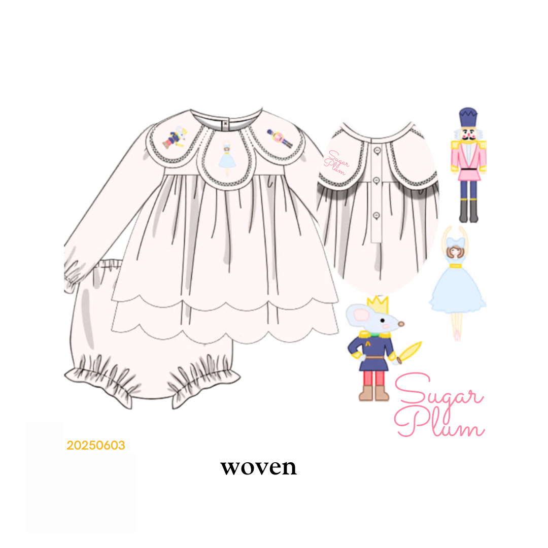 PO38: Version B: Nutcracker Petal Neck Diaper Set (October TAT)