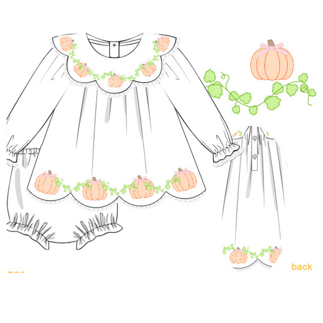 RTS LONG SLEEVE Shadow Pumpkins Diaper Set