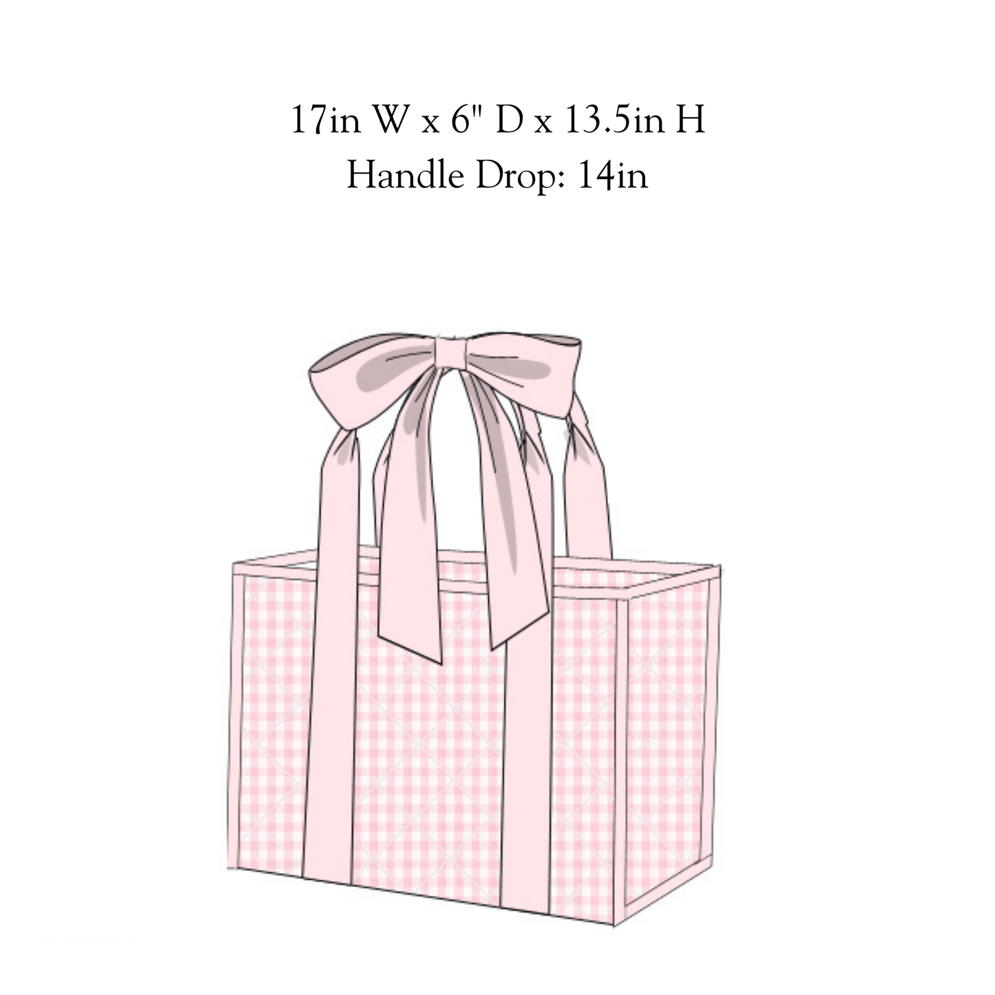 RTS Pink Gingham Tote Bag