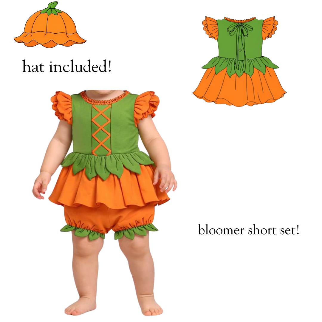 RTS Pumpkin Fairy Diaper CoverSet HAT INCLUDED!
