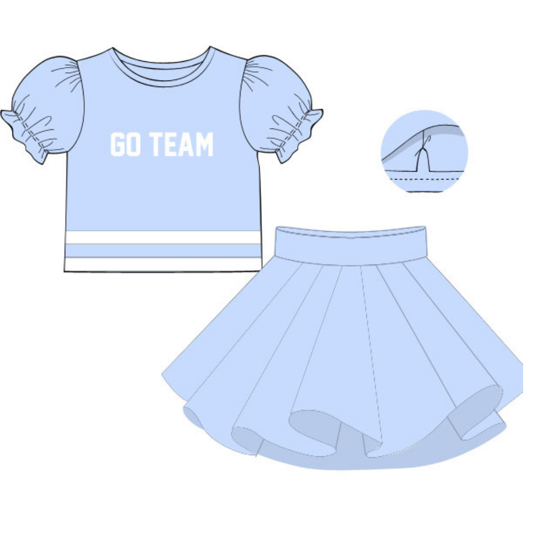 RTS Cheerleading Baby Blue Skort Set BLANK