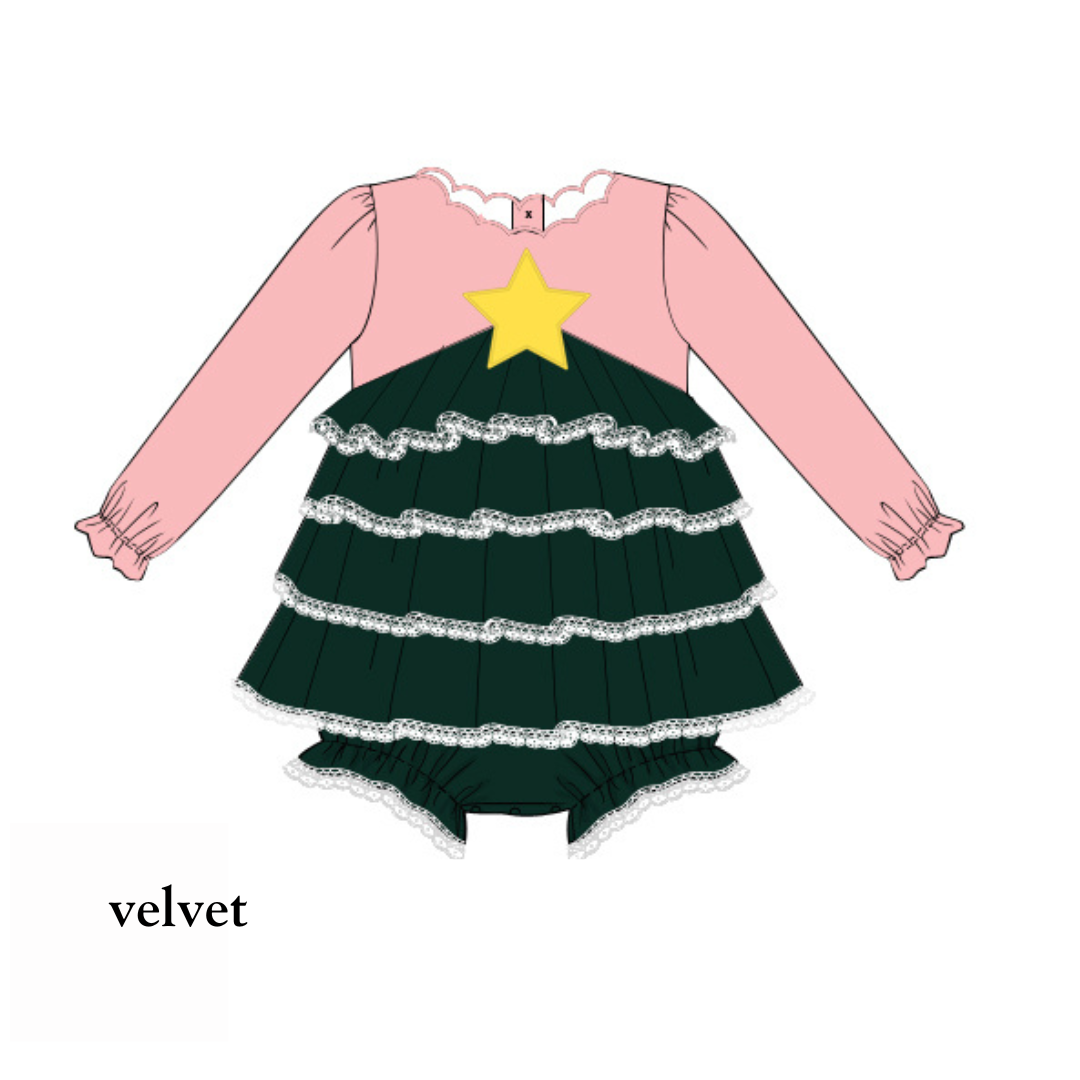 PO38: O Christmas Tree Velvet Skirted Bubble (October TAT)