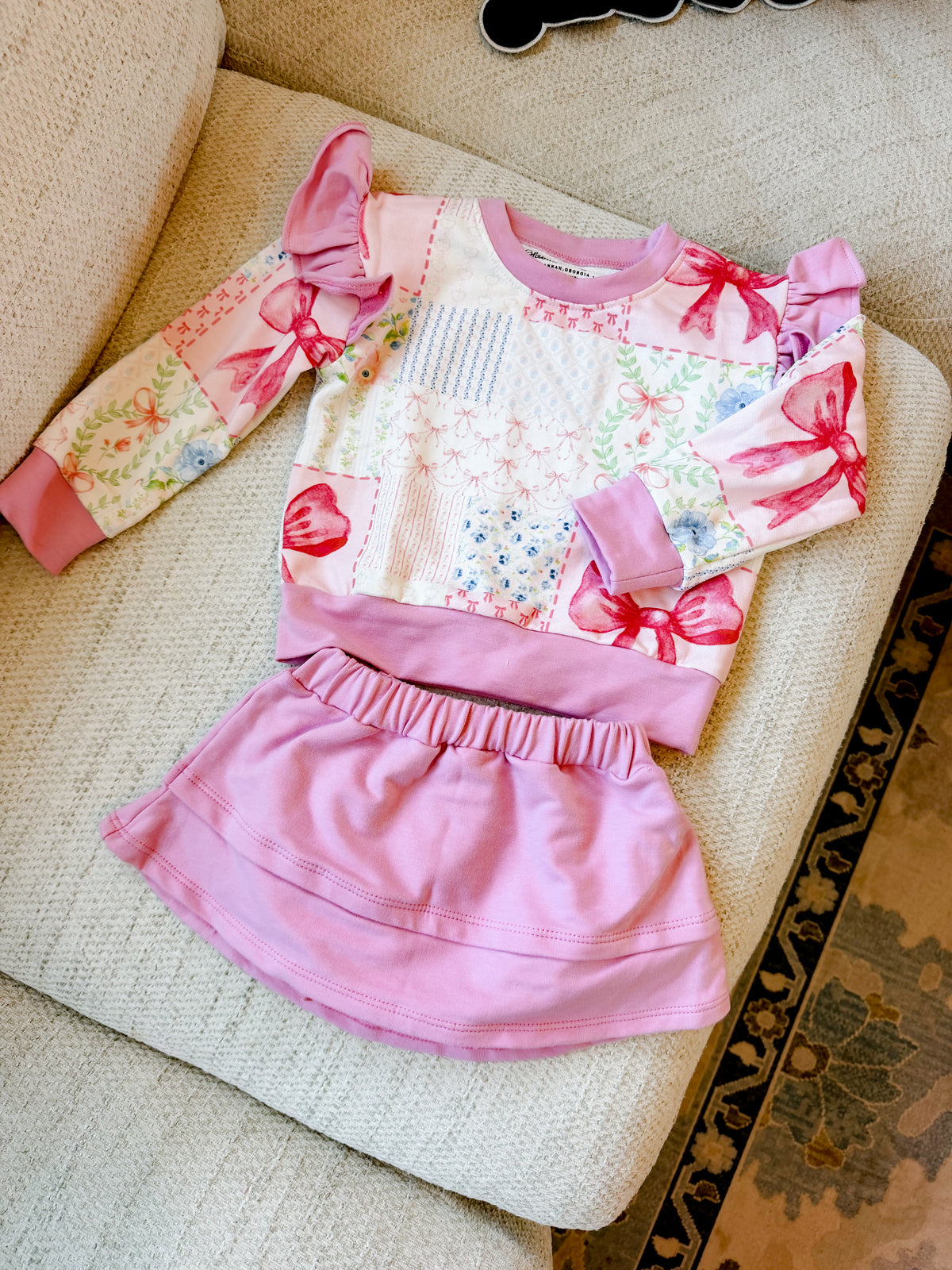 RTS Paige's Patch Sweartshirt/Skort Set