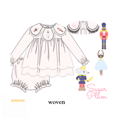 PO38: Version A: Nutcracker Petal Neck Diaper Set (October TAT)