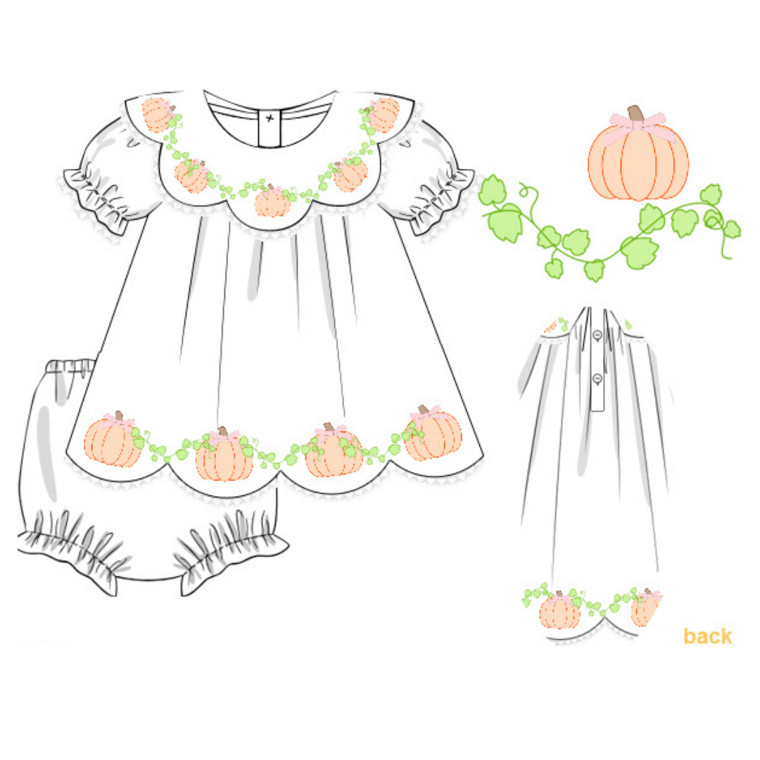 RTS SHORT SLEEVE Shadow Pumpkins Diaper Set