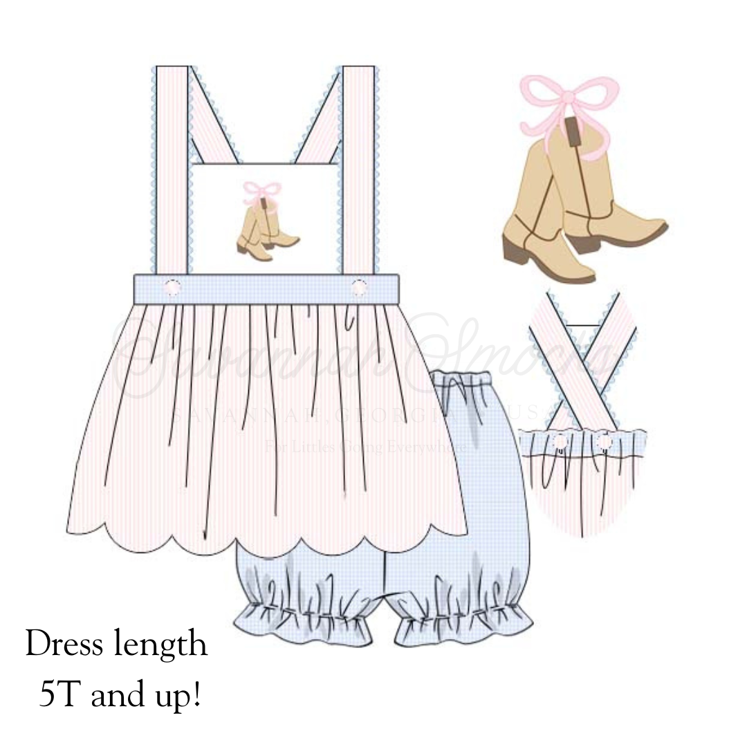 RTS Cowboy Boot Shadow Embroidery Bloomer Set