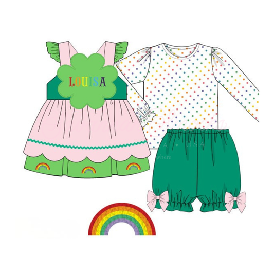 Oversized Shamrock LUCKY LADY Bloomer Set