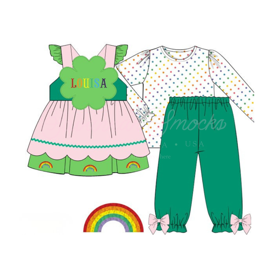 RTS Oversized Shamrock LUCKY LADY Pant Set