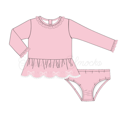 RTS Girls Pink Bow Swim Two Piece
