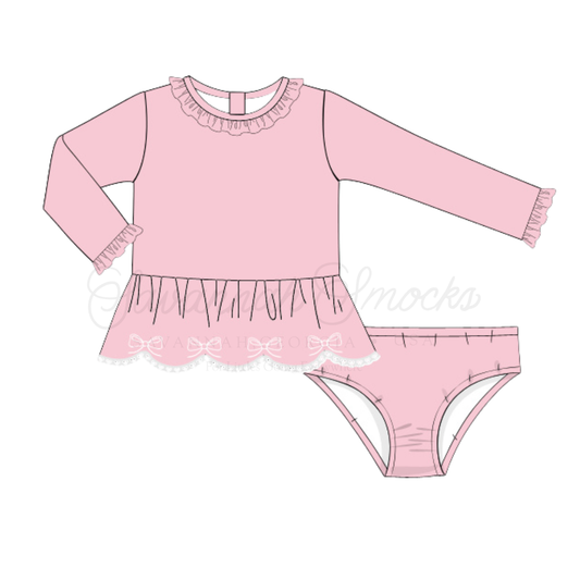RTS Girls Pink Bow Swim Two Piece