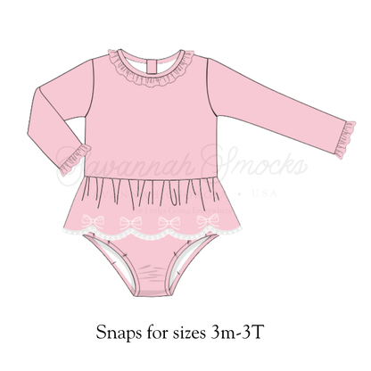 RTS Girls Pink Bow Swim One Piece