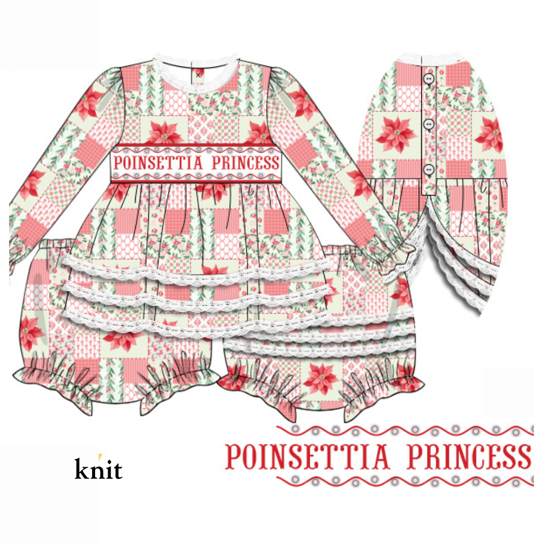 PO38: Poinsettia Princess Diaper Set (October TAT)