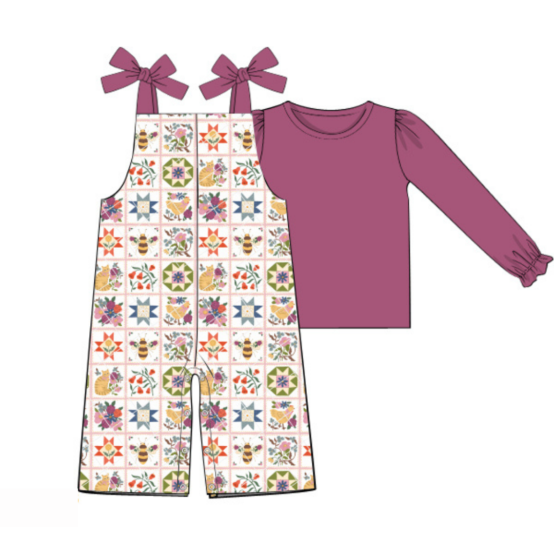 RTS Purple Quilted Romper