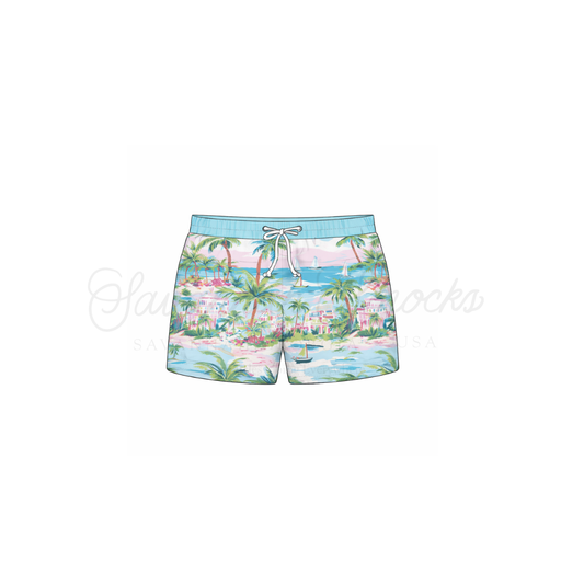 RTS Boys Preppy Palms Swim Shorties
