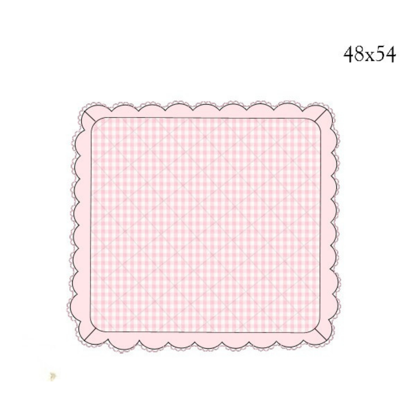 RTS Pink Gingham Quilted Blanket