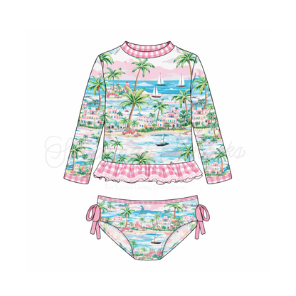 RTS Girls Preppy Palms Swim Two Piece