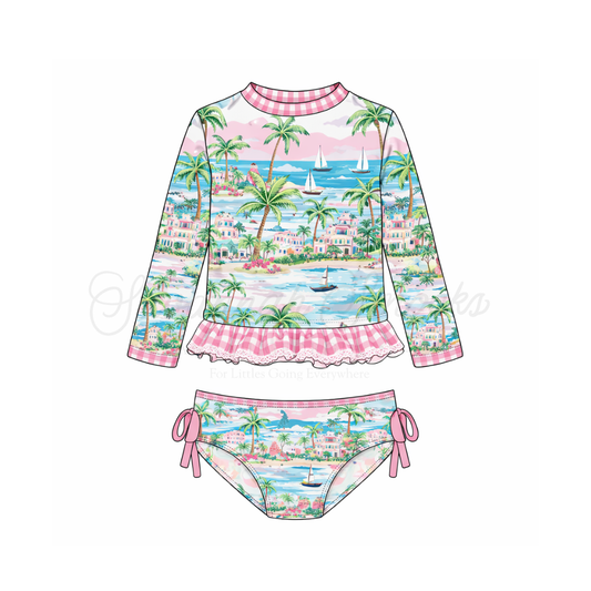 RTS Girls Preppy Palms Swim Two Piece