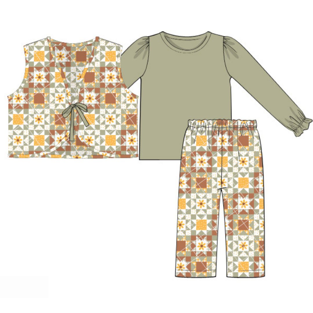 RTS Green Quilted Pant/Vest Set