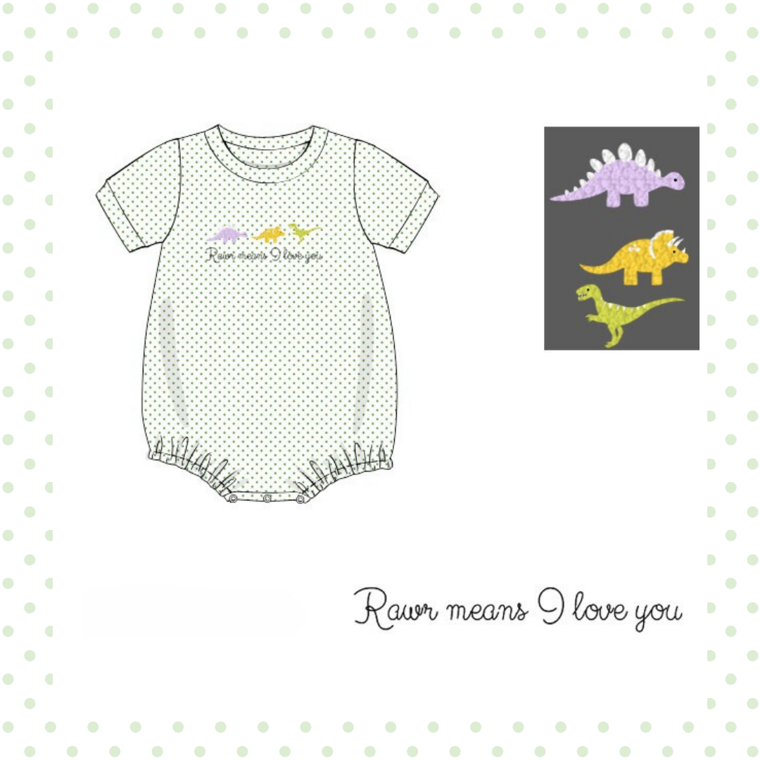 RTS Dinosaur Boys Bubble – Savannah Smocks