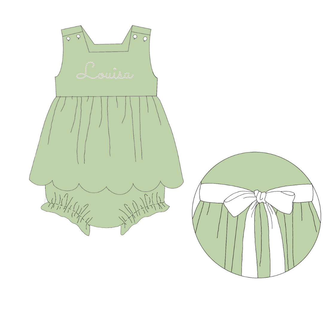 RTS Sage Green Pearl Skirted Bubble