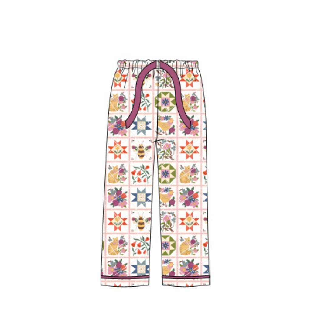 RTS Purple Quilted Mom Pant