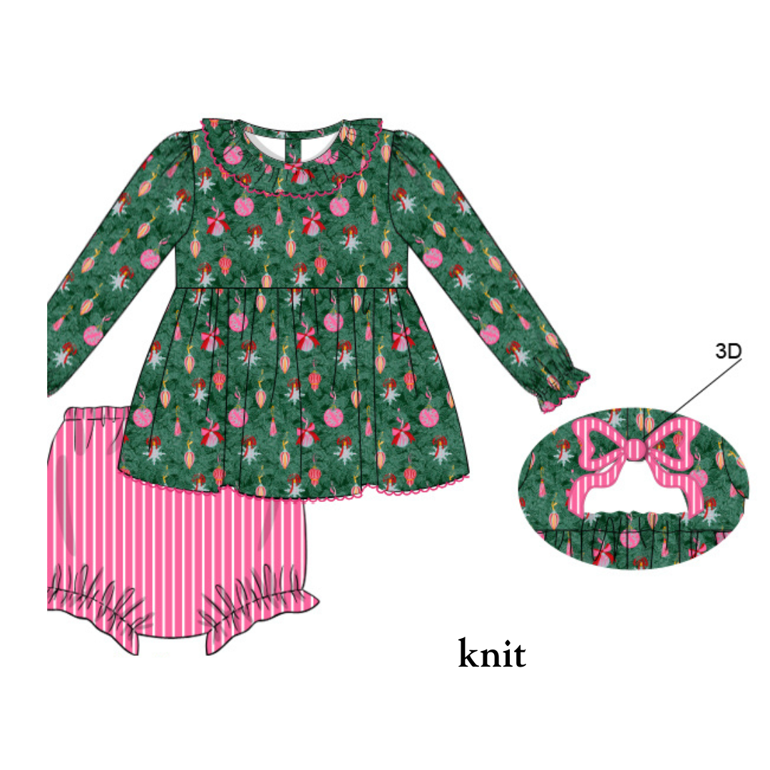PO38: Ornament Bow Back 20k Celebration Diaper Set (October TAT)