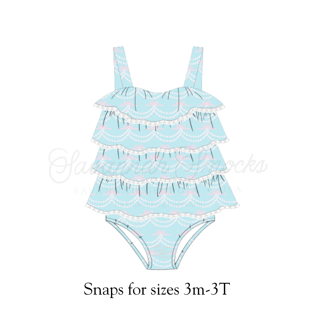 RTS Girls Little Blue Swim One Piece