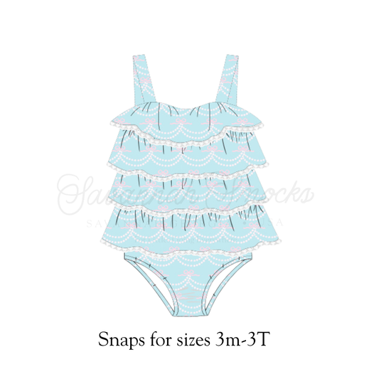 RTS Girls Little Blue Swim One Piece