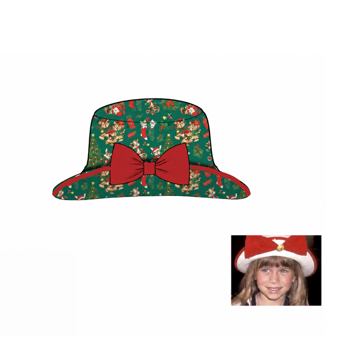 PO38: Nostalgic Christmas Kittens Bow Hat (October TAT)