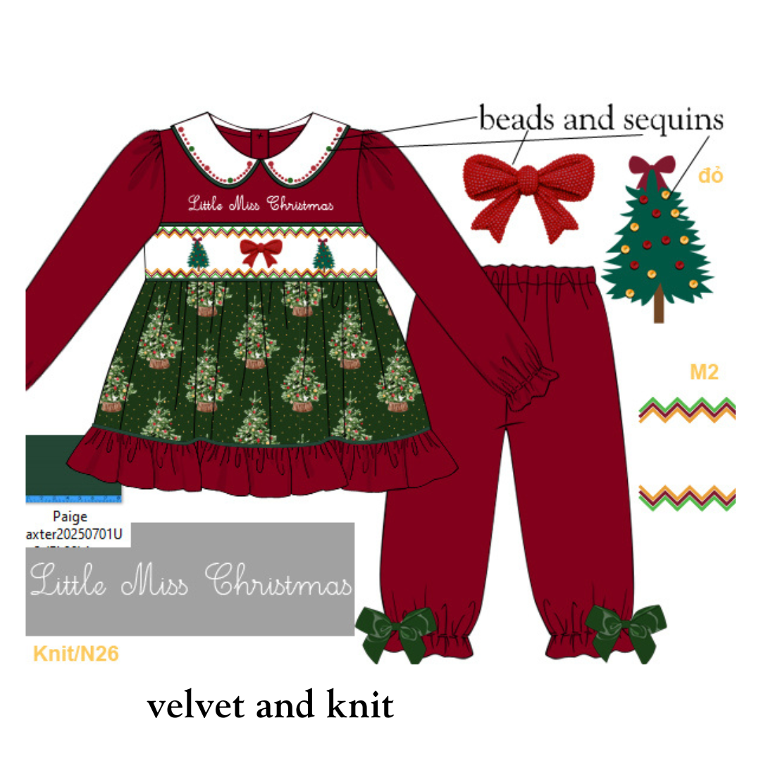 PO38: Little Miss Christmas Pant Set (October TAT)