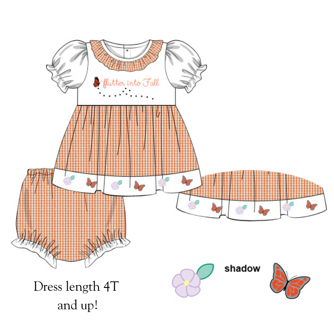 RTS Flutter Into Fall Diaper Set DRESS LENGTH 4T AND UP