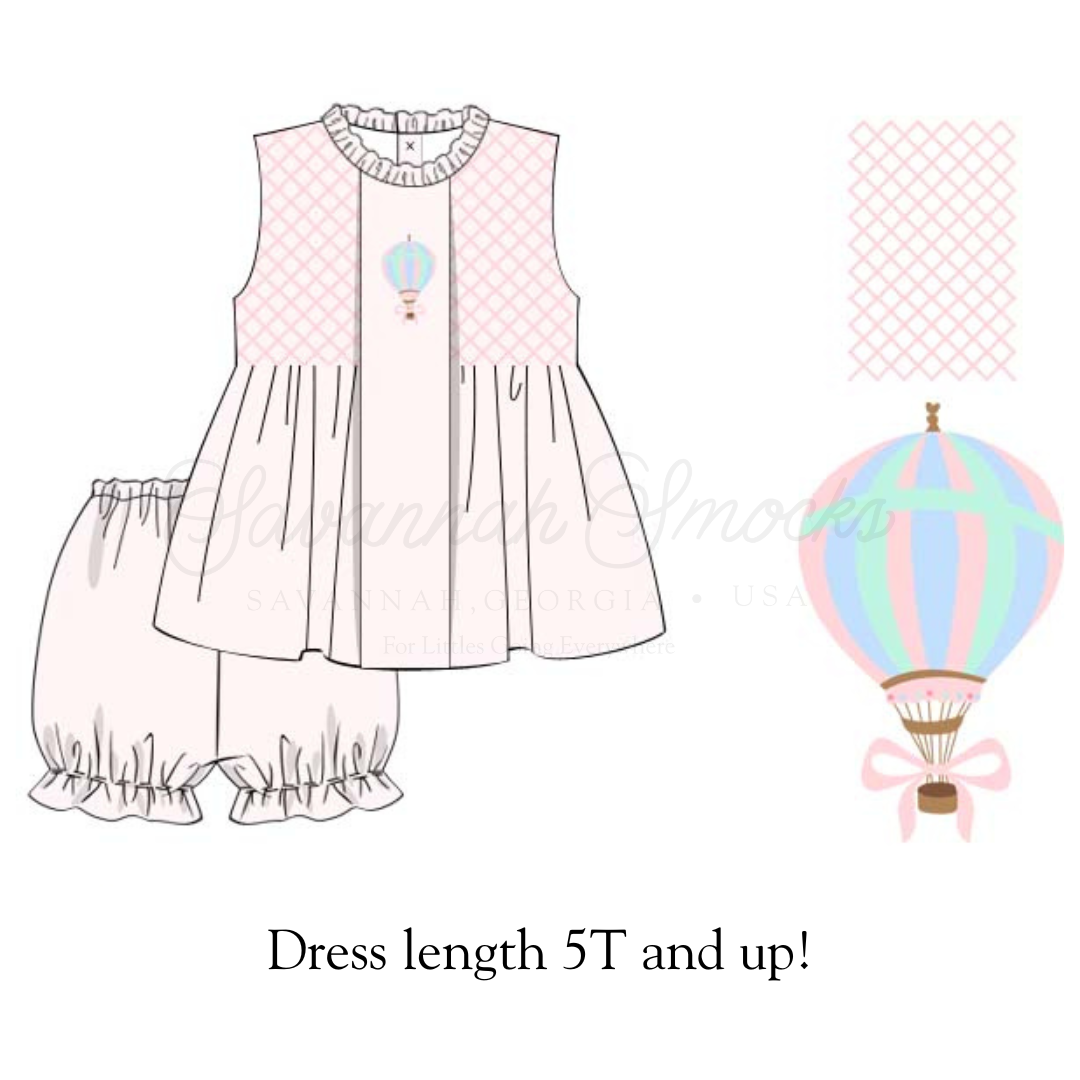 RTS Hand Embroidery Hot Air Balloon Bloomer Set