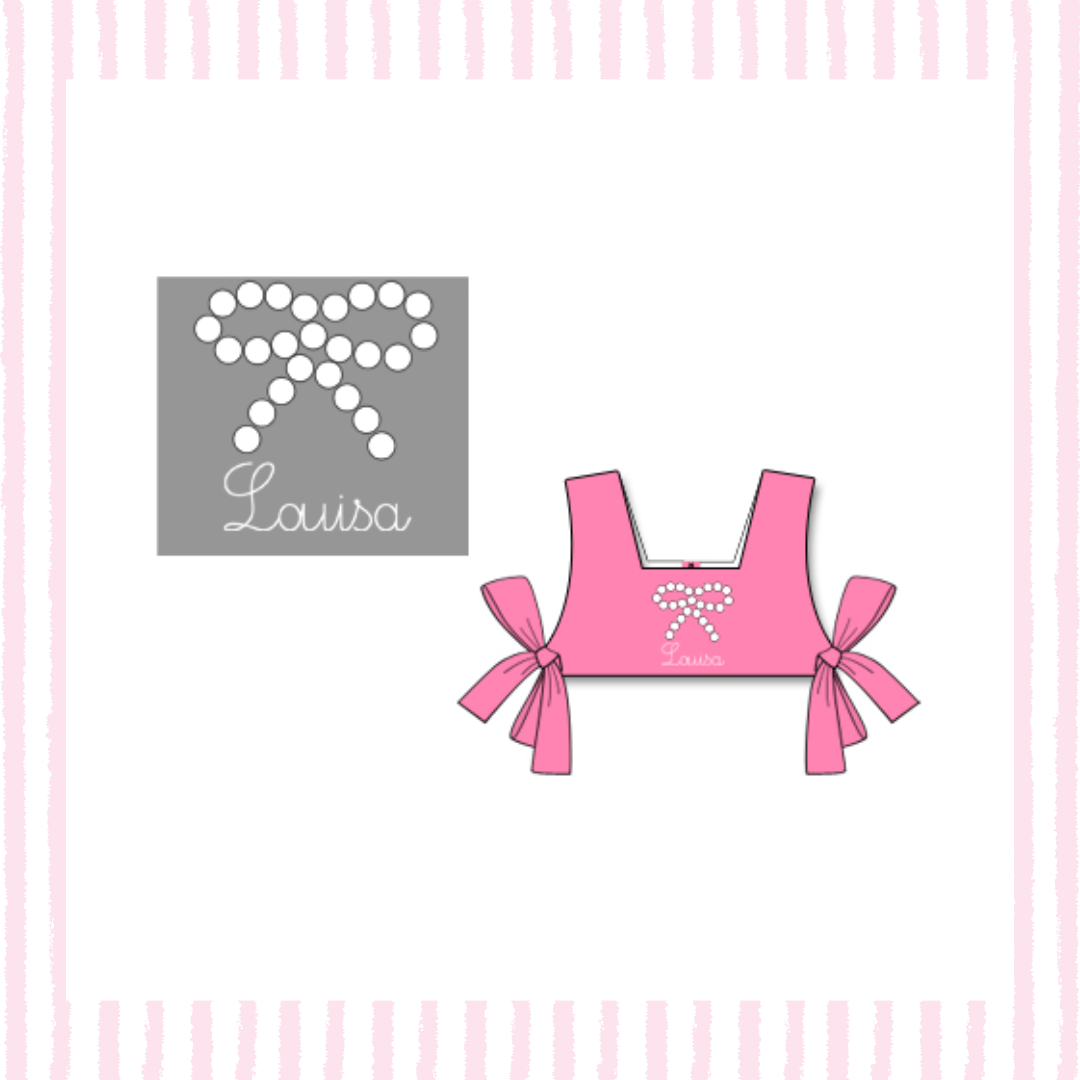 RTS Pearl Bow GIRLY GIRL BIB ONLY