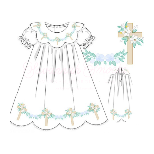 RTS Easter Shadow Embroidery Dress