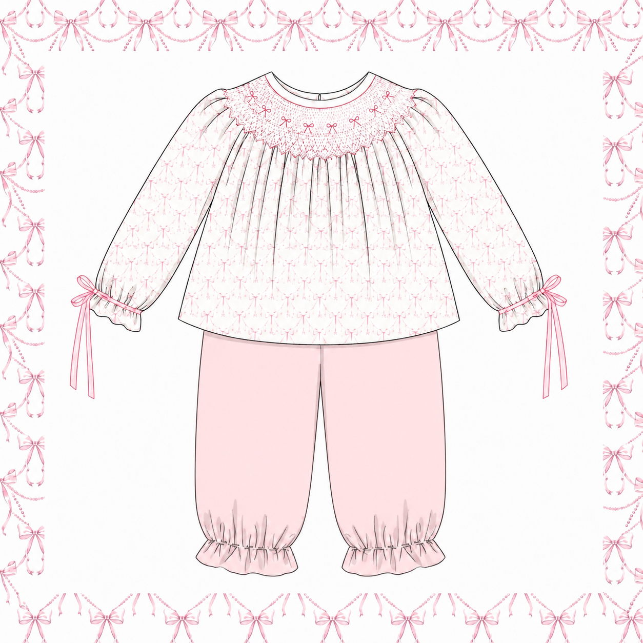 PO 41: Geometric Bows Pant Set (November TAT)