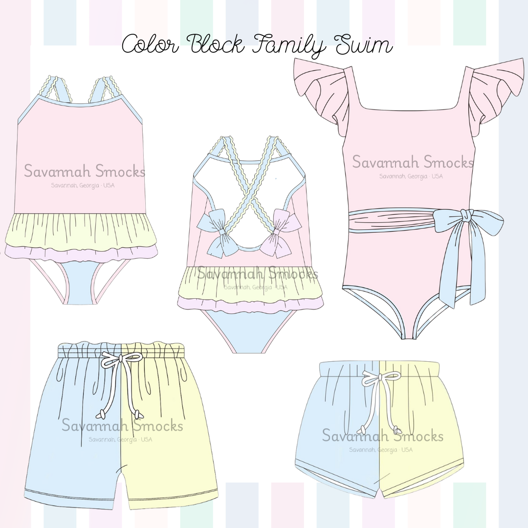 RTS Color Block Family Swim