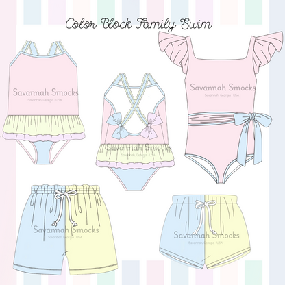 RTS Color Block Family Swim