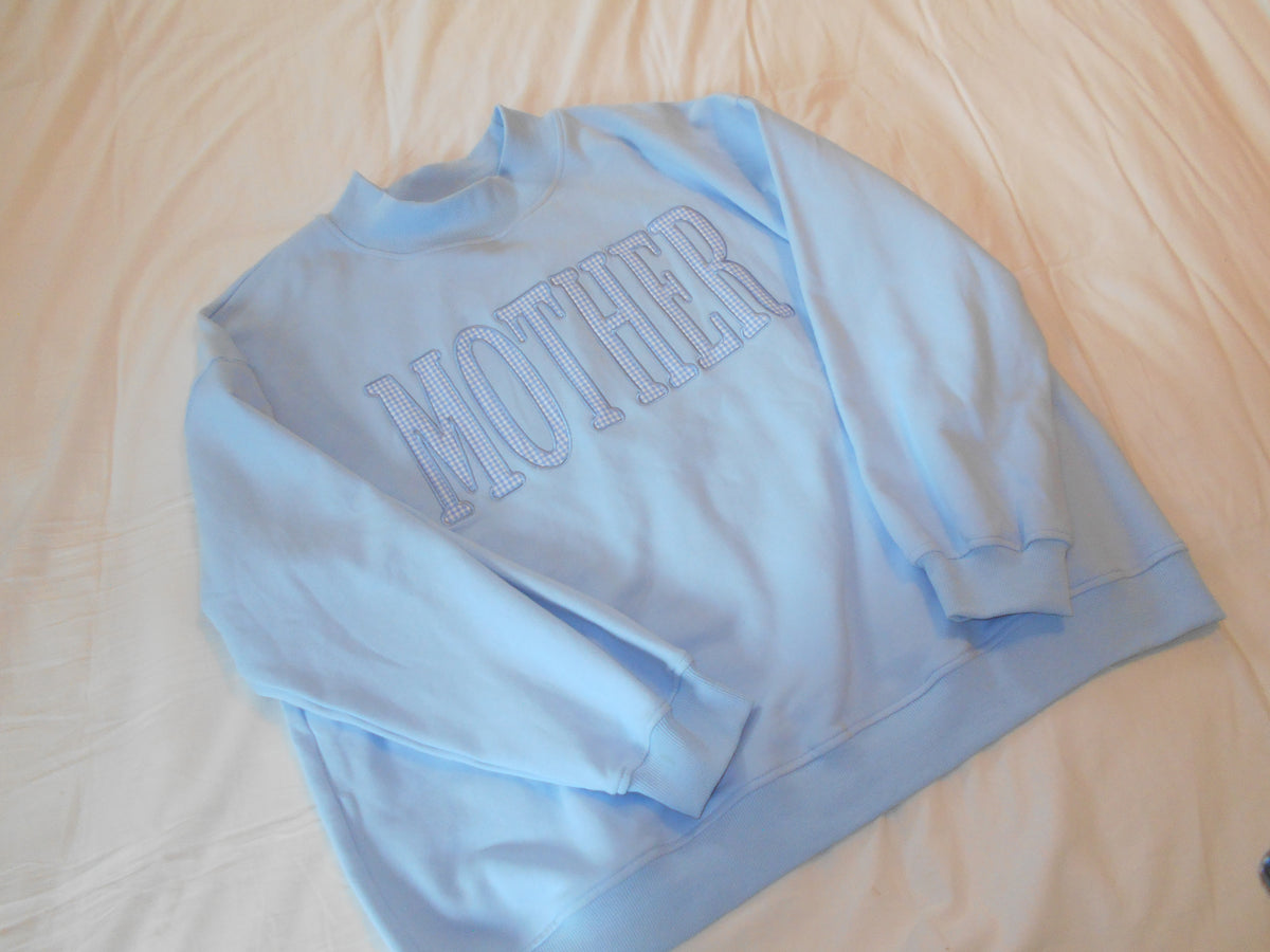 PO 42: BLUE Mother Mock Neck (November TAT)