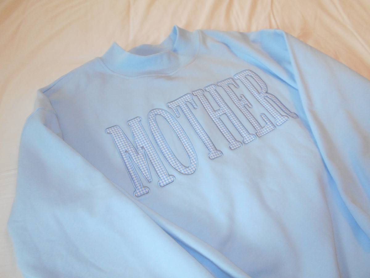 PO 42: BLUE Mother Mock Neck (November TAT)