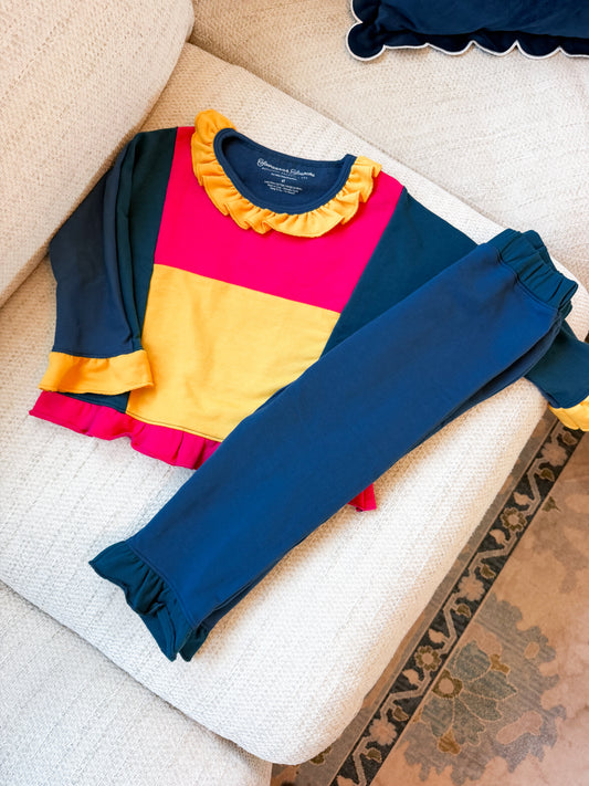 RTS Girls 90's Color Block Pant Set