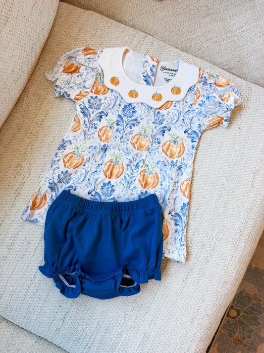 RTS Pumpkin Toile Diaper Set
