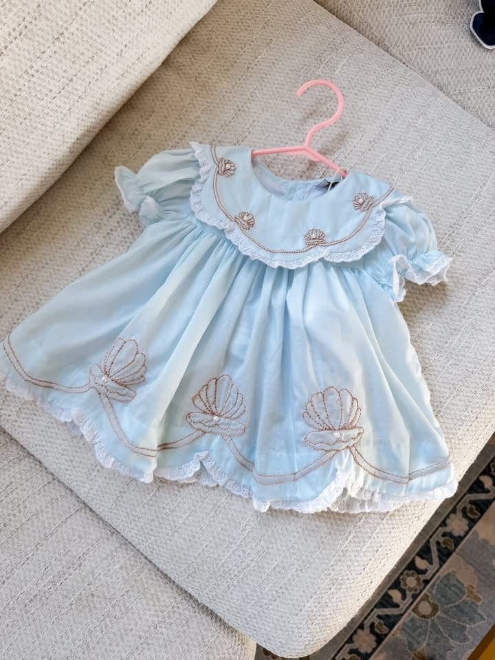 RTS Shadow Embroidery Clam Shells Dress