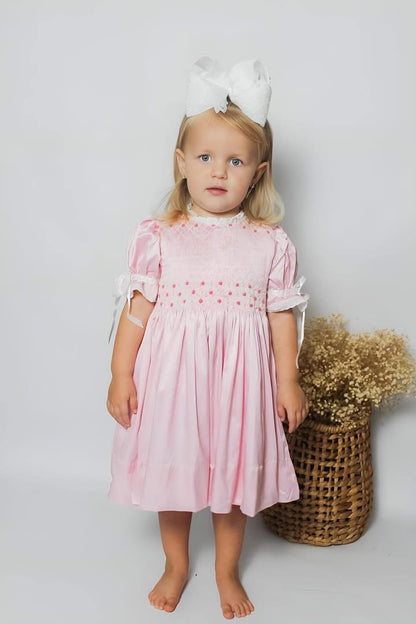 RTS Pink Satin Heirloom Diaper Set DRESS LENGTH 4T AND UP