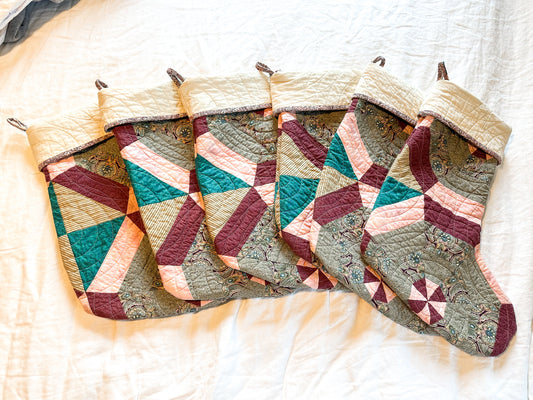 Handmade Upcycled Quilted Stockings