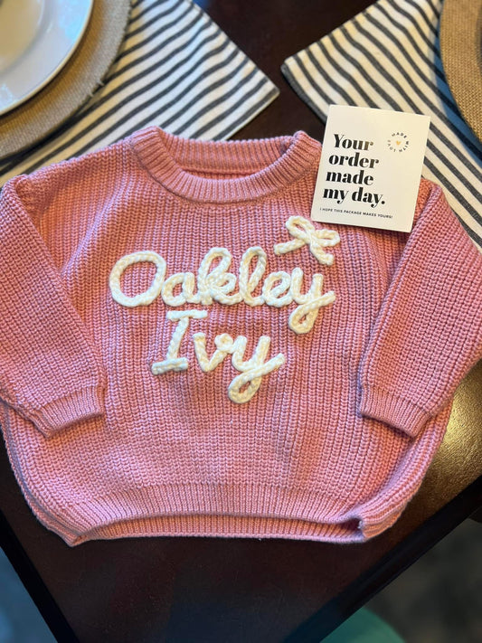 Hand Embroidered Name Sweaters (October TAT)