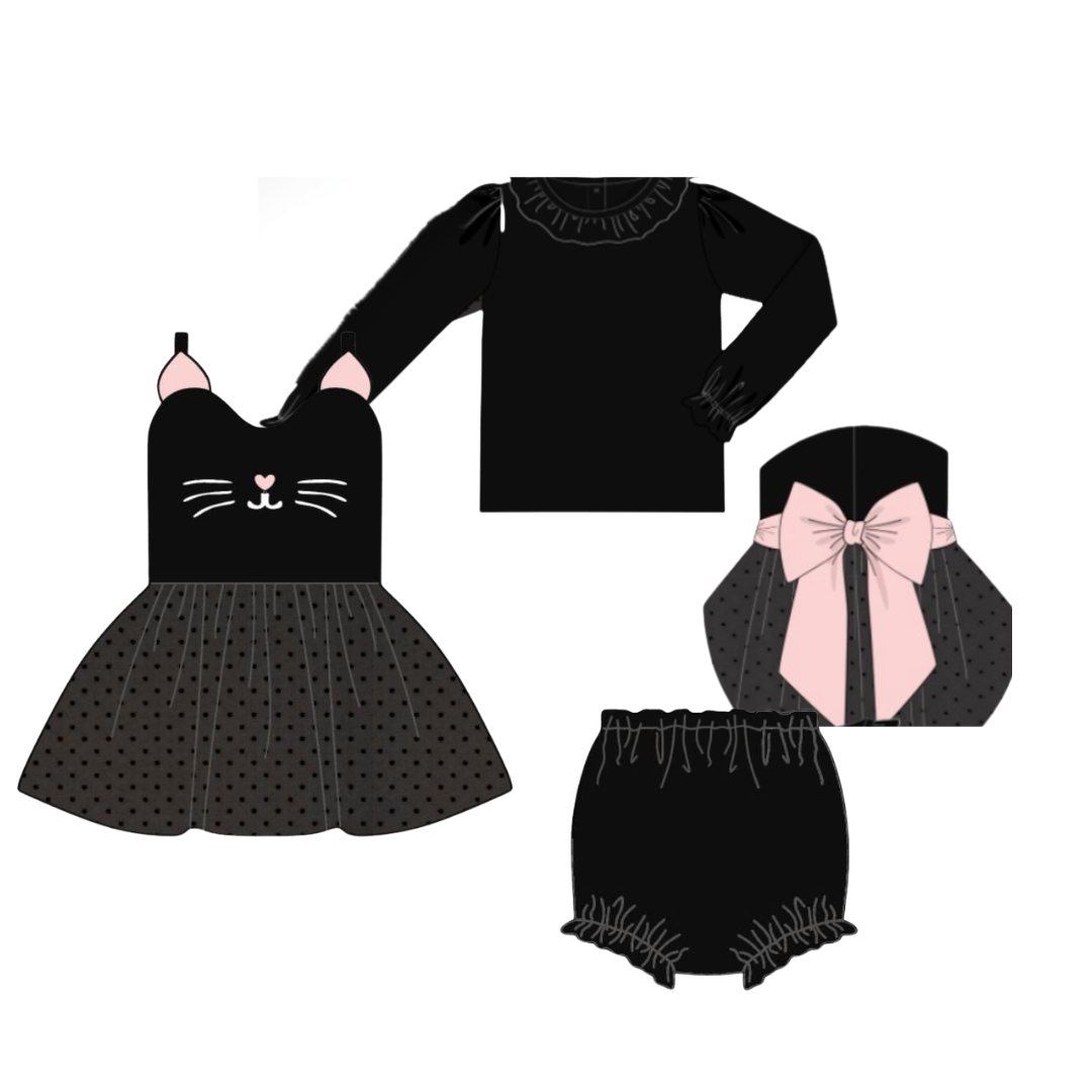 RTS Black Cat Diaper Set
