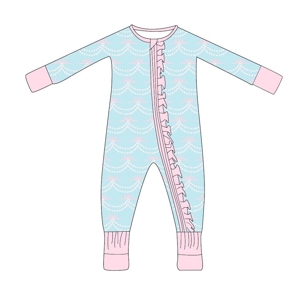 RTS Little Blue Smocks Ruffle Zippie